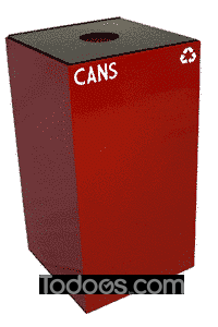 Witt Geocube Metal Indoor Recycling Trash Can for Cans and Bottles - 28 Gallon: Made of fire-safe steel · Available in 4 vibrant colors and 4 lid options