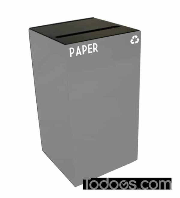 Witt Geocube Metal Indoor Recycling Trash Can for Paper - 28 Gallon is compact and space efficient.