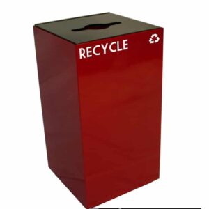Witt Geocube Metal Indoor Recycling Trash Can - 28 Gallon is compact and space efficient.
