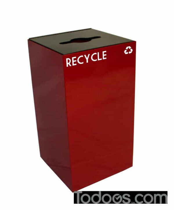 Witt Geocube Metal Indoor Recycling Trash Can - 28 Gallon is compact and space efficient.