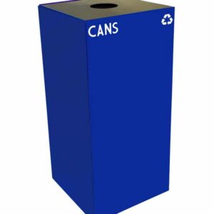 Witt Geocube Metal Indoor Recycling Trash Can for Cans and Bottles - 32 Gallon: Constructed of fire-safe steel · Available in 4 vibrant colors and 4 lid options