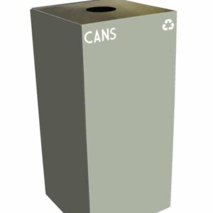 Witt Geocube Metal Indoor Recycling Trash Can for Cans and Bottles - 32 Gallon is compact and space efficient.
