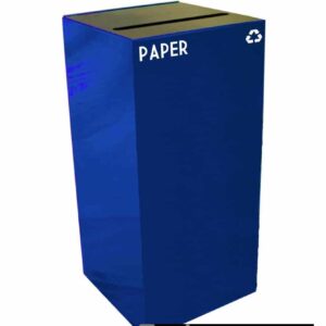Witt Geocube Metal Indoor Recycling Trash Can for Paper - 32 Gallon is compact and space efficient.