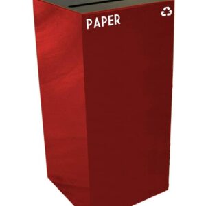 Witt Geocube Metal Indoor Recycling Trash Can for Paper - 32 Gallon is compact and space efficient.