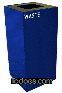 Witt Geocub Metal Indoor Recycling Trash Can for Waste 32 Gallon is compact and space efficient.