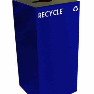 Witt Geocube Metal Indoor Recycling Trash Can - 32 Gallon is compact and space efficient.