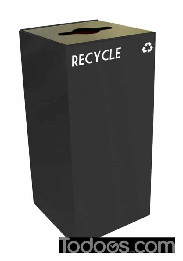 Witt Geocube Metal Indoor Recycling Trash Can - 32 Gallon is compact and space efficient.