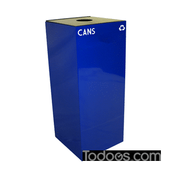 Witt Geocube Metal Indoor Recycling Trash Can for Cans and Bottles is compact and space efficient.