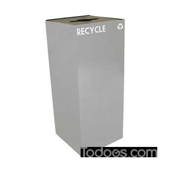 Square recycling containers are compact and space efficient.