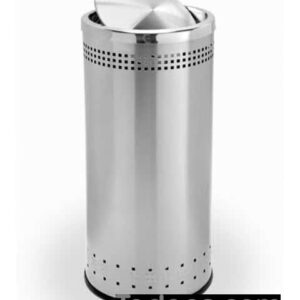 Precision Series® Imprinted Stainless Steel Indoor Round Trash Can with Swivel Lid Indoor solution, perfect for any business