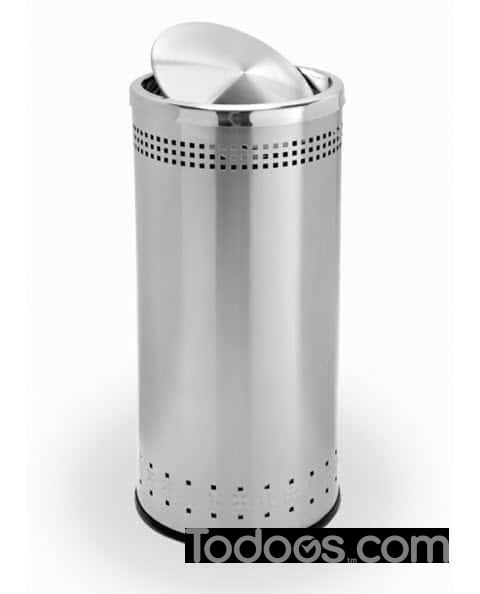 Precision Series® Imprinted Stainless Steel Indoor Round Trash Can with Swivel Lid Indoor solution, perfect for any business
