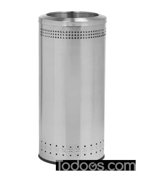 Precision Series® Imprinted Trash Container, 25-Gallon Round, Open-Top Lid