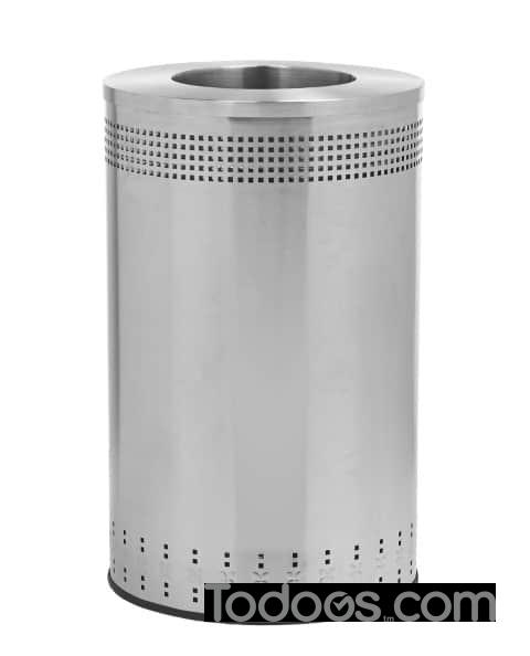 Precision Series® Imprinted Trash Container, 45-Gallon Round, Open-Top Lid