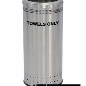 Precision Series Imprinted Stainless Steel Round Towel Bin Indoor solution, perfect for any business