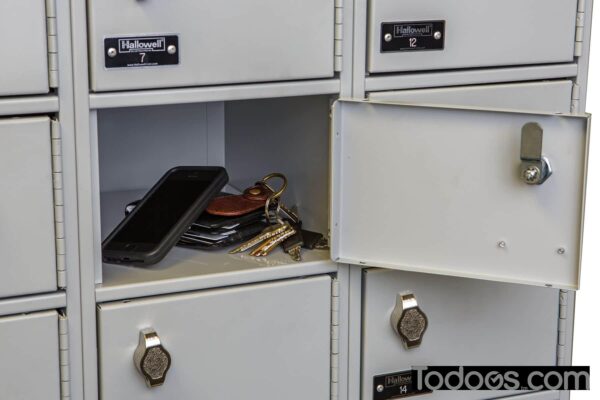Hallowell Cell Phone/Tablet Locker features keyless Access uses a PIN controlled digital lock