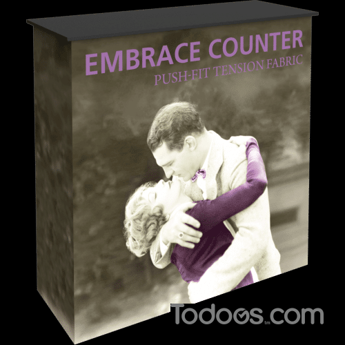 Embrace™ Counter is a sleek, collapsible push-fit tension fabric counter that delivers style with minimal effort.