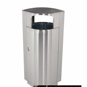 Precision Series® Stainless Steel Indoor Leaf Shaped Trash Can with Dome Lid features heavy-gauge, 304-grade steel; fire- and corrosion-resistant