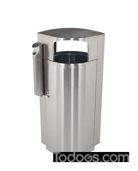 Precision Series® Trash Container 20-Gallon Leaf-Shaped, Dome Lid, Cigarette Receptacle