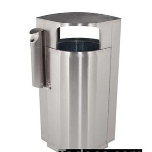 Indoor Leaf Shaped Cigarette Trash Can with Dome Lid is amde of heavy-gauge, 304-grade steel - fire- and corrosion-resistant