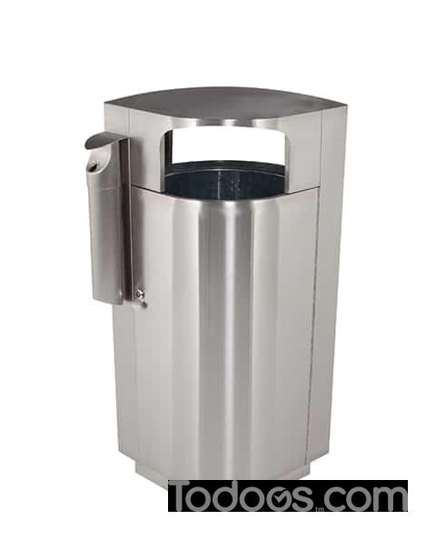 Precision Series® Trash Container 40-Gallon Leaf-Shaped, Dome Lid, Cigarette Receptacle