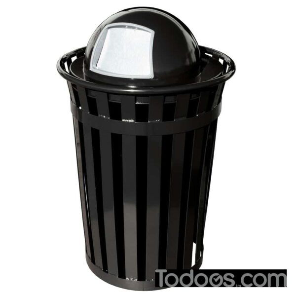 Outdoor Trash Receptacle With Dome Top