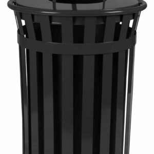 Large capacity, outdoor trash receptacle; perfect for entry ways to hotels, office buildings, street scapes, cities, universities, parks.