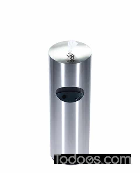 Precision Series® Trash Container, 10-Gallon Round, Dome Lid, Wipe Dispenser