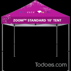 The Zoom™ Standard 10ft Popup tent features a lightweight, stable rust-resistant aluminum frame