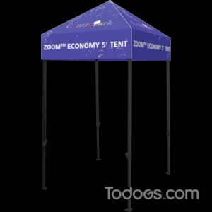 The Zoom™ 5ft Economy Popup tent opens to base size of 4.7'W x 4.7'D
