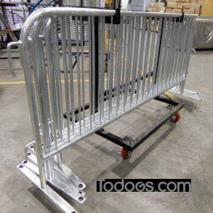Steel Barrier Push Carts Move And Store Barricades Easily