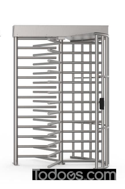 "Enable efficient employee and visitor access control with the Alvarado MST Galvanized Steel Electric Full Height Turnstile"