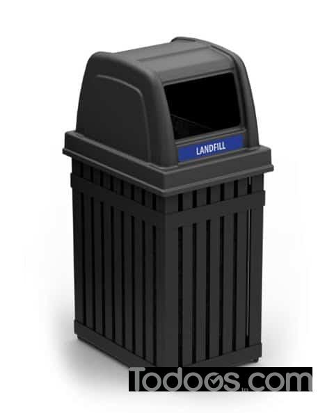 Parkview Steel Outdoor Recycling Bin with Dome Lid - 25 Gallon is an ideal indoor or outdoor solution